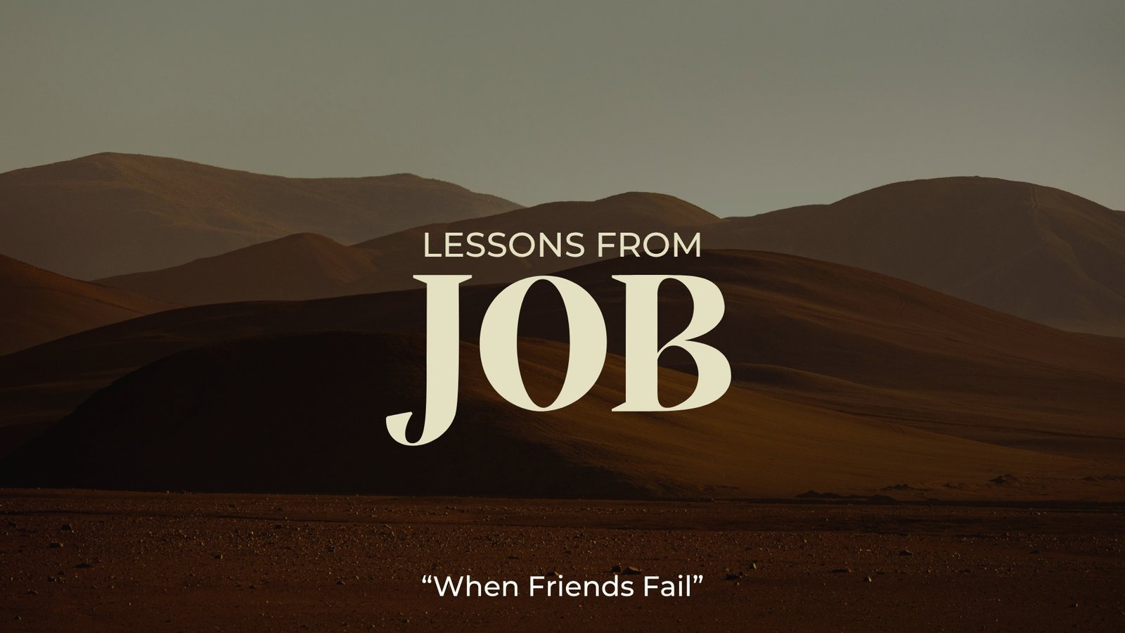 Lessons from Job